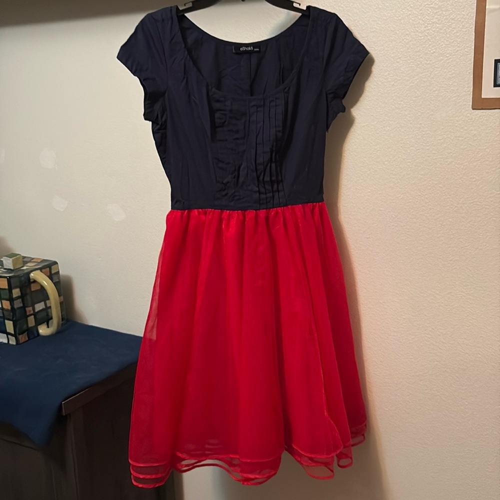 Eshakti Cotton Shimmer Tulle Dress Vintage 50's, pockets Sz 10 custom NWOT